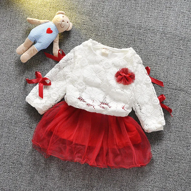 Autumn Baby Girls Dress Infant Girl Long Sleeve Patchwork Mesh Princess Dress Kids Clothes Dresses baby clothes 0-36m
