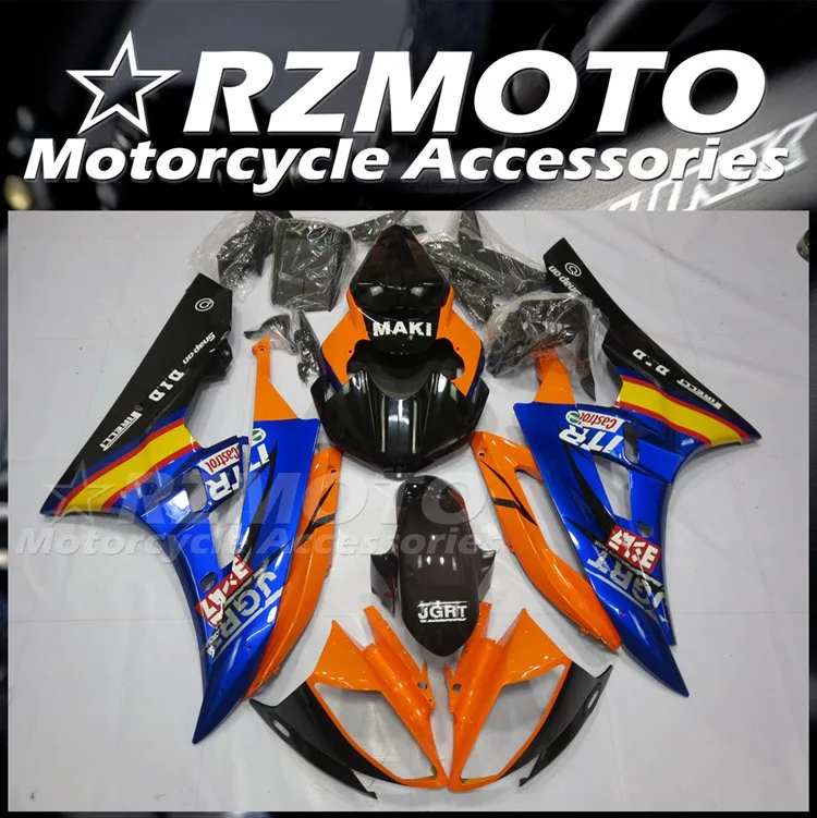 

Литьевая пресс-форма, новые комплекты обтекателей из АБС-пластика, подходят для YAMAHA YZF-R6 2006 2007 YZF R6 06 07, кузов оранжевого цвета