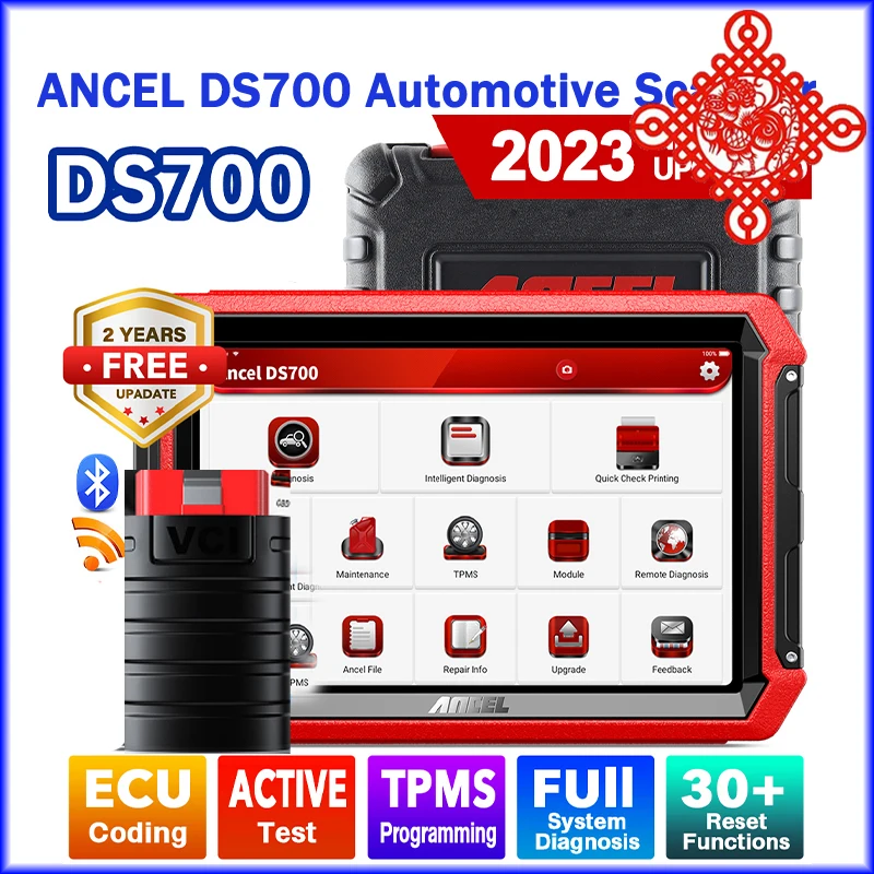 Оригинальная ANCEL DS700 полная система 34 +, сбросы, фотосканер OBD2, двунаправленное управление, настройка AF, DPF инжектор TPMS Diagnosi