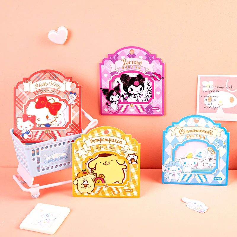 

Sanrioed Kawaii Anime Cinnamoroll Kuromi Sticker Kt Cat Pompompurin Cartoon Notebook Cup Laptop Decoration Stationery Toy Gift