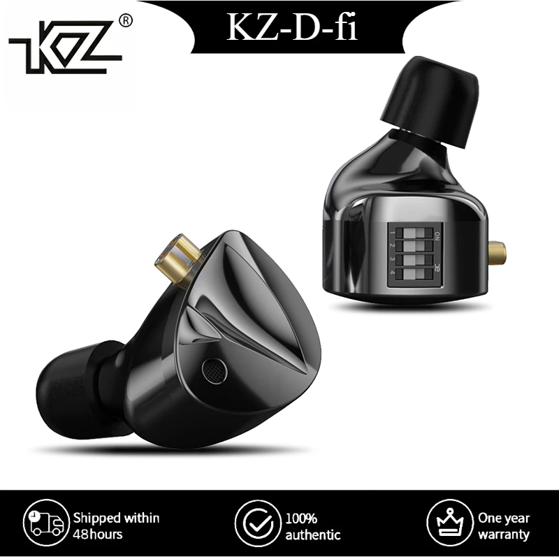 Музыкальные наушники-вкладыши KZ D-Fi HiFi с 4-мя уровнями настраиваемого тюнингового