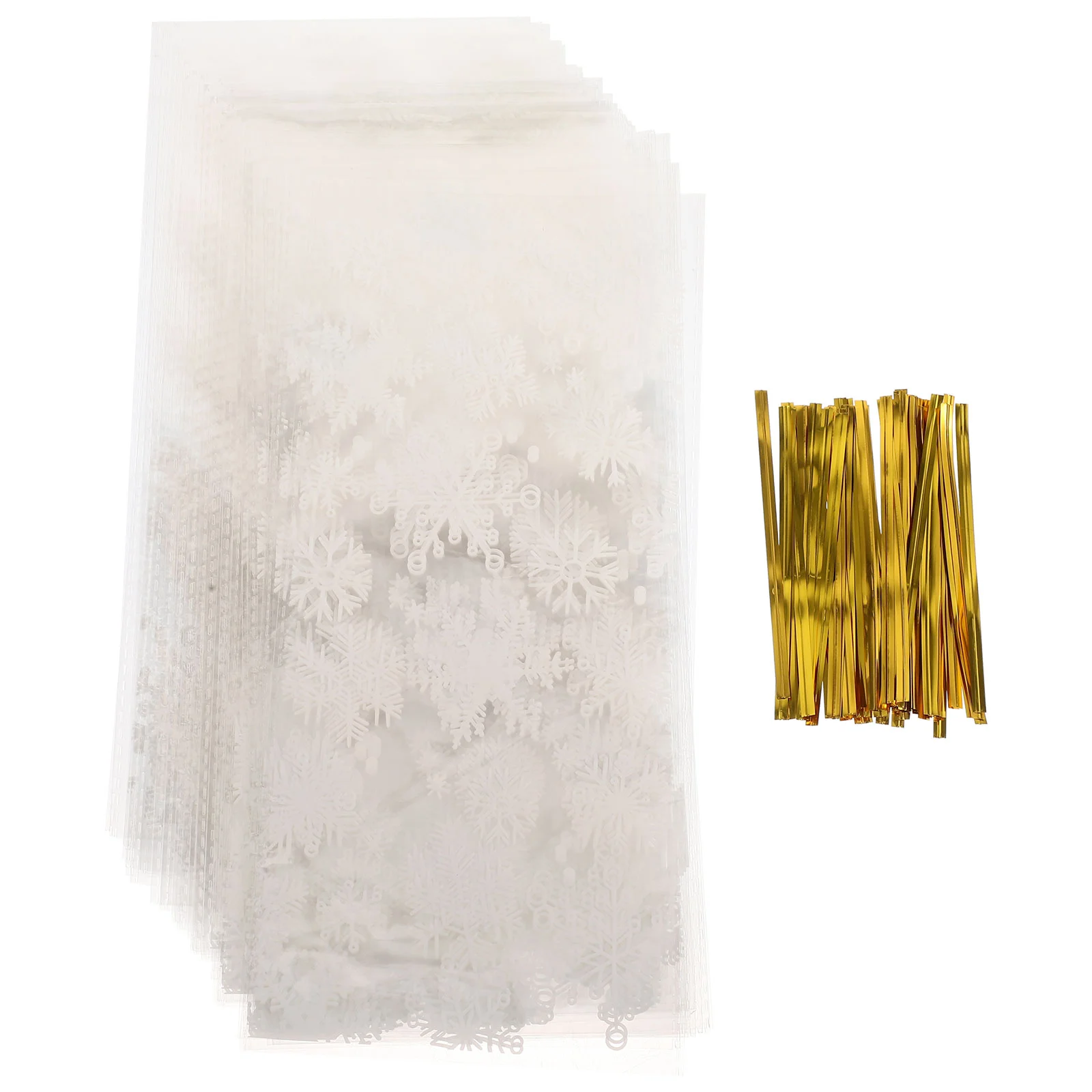 

Christmas Candyxmasgift Treat Packing Cookie Snack Party Snowflake Storage Goodie Present Pouches Holder Cellophane Wrapping