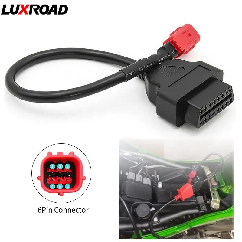 

6Pin To OBD2 Adapter Connector Extension Cable For Honda Honda CIVIC Accord Motorbike Motorcycle Accessories Replace Supplies