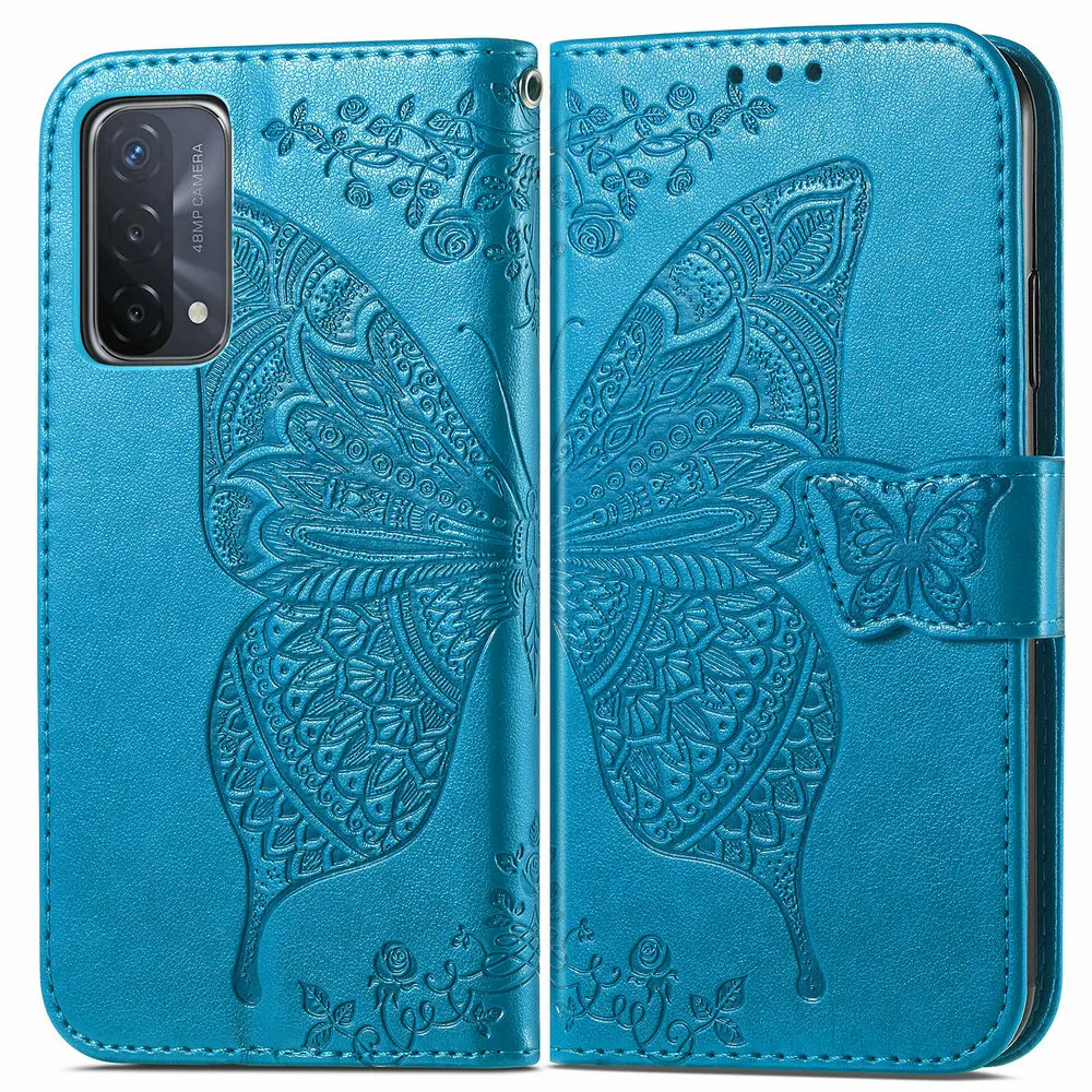 Butterfly Flip Case for OPPO A57S Luxury Case Back Shell A78 A77 A96 A76 A57 S A54 A94 A16S A54S A53 A17 K A 57 36 A74 54 Funda