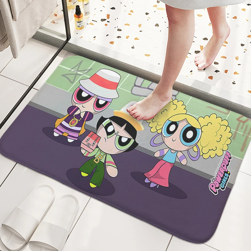 Коврик для ванной противоскользящий коврик G-Powerpuffs девочек прихожая балкон