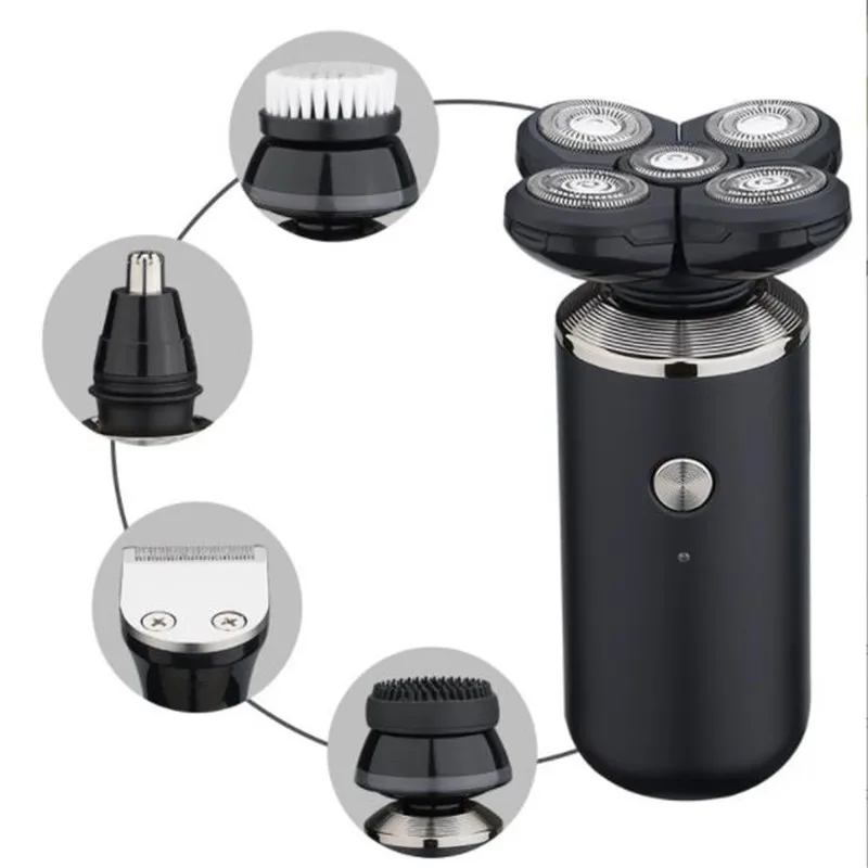 5d Floating Razor Skull Bald Head Shaving Machine 5 In 1 Face Grooming Kit Hair Clipper Shave