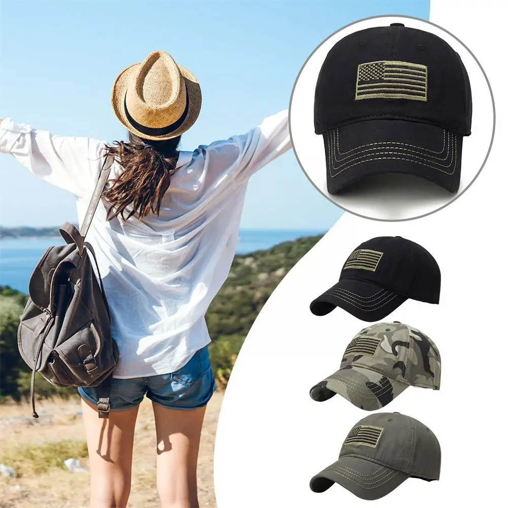 1PCS Outdoor Sport Flag Embroidery Hat Thin Blue Line Flag Cap Tactical Outdoor Cycling Men Hats Sport Hiking Running Hats C0Z2