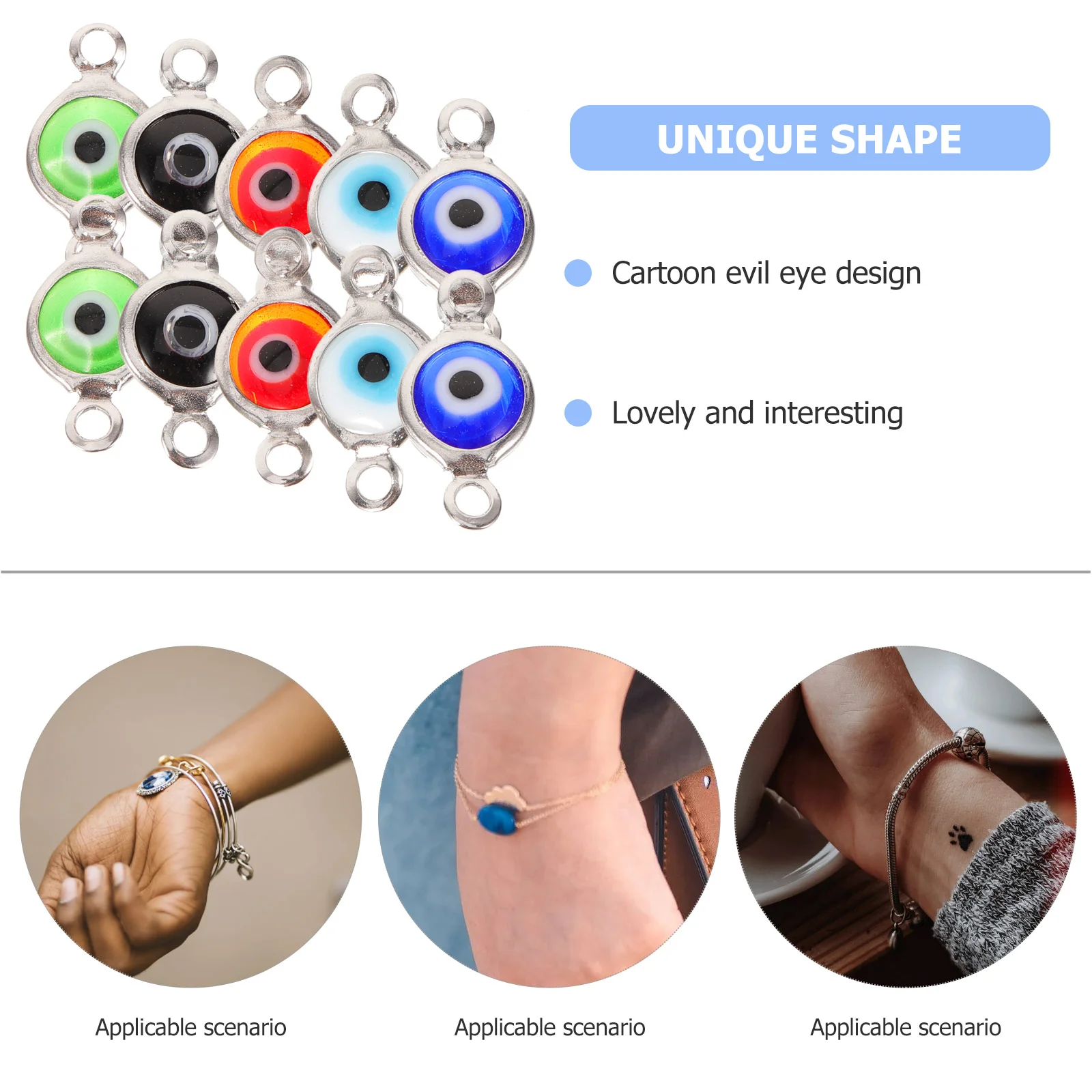 10Pcs Evil Eye Charms Evil Eye Pendant Jewelry Making Charms Jewelry Making Decors