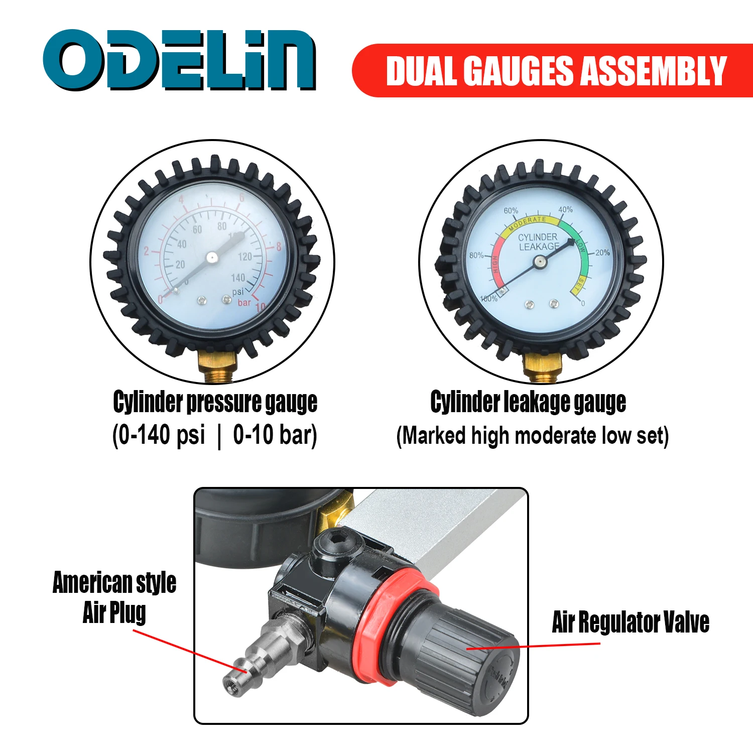 TU-21 тестер утечки цилиндра набор детекторов утечек на компрессию двойной калибр