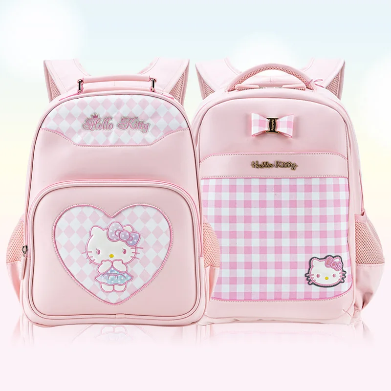 

Kawaii Sanrio KT Cat сумка для начальной школы 1-3 класс светильник мультяшный рюкзак для девочки детский рюкзак светильник рюкзак подарок