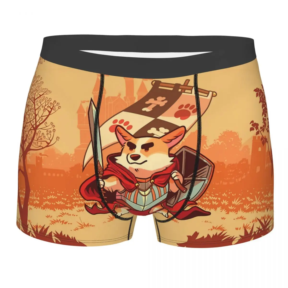 

Dog Corgi Knight Underpants Cotton Panties Men's Underwear Ventilate Shorts Boxer Briefs