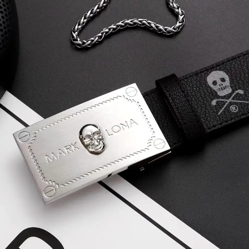 Men's/Women's Belt Leather Golf Belt Leather Japanese Brand Belt Leisure Entertainment Sports Black/White Belt