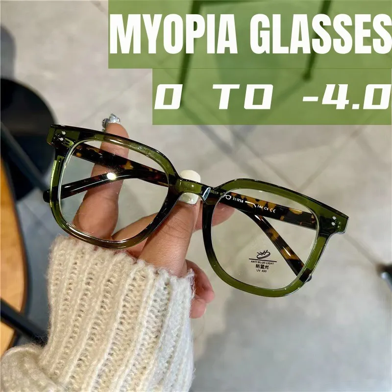 

3 Clolors Ladies Fashion Myopia Glasses Men Women Clear Lens Short-sighted Eyewear Luxury Anti-blue Prescription Eyeglasses