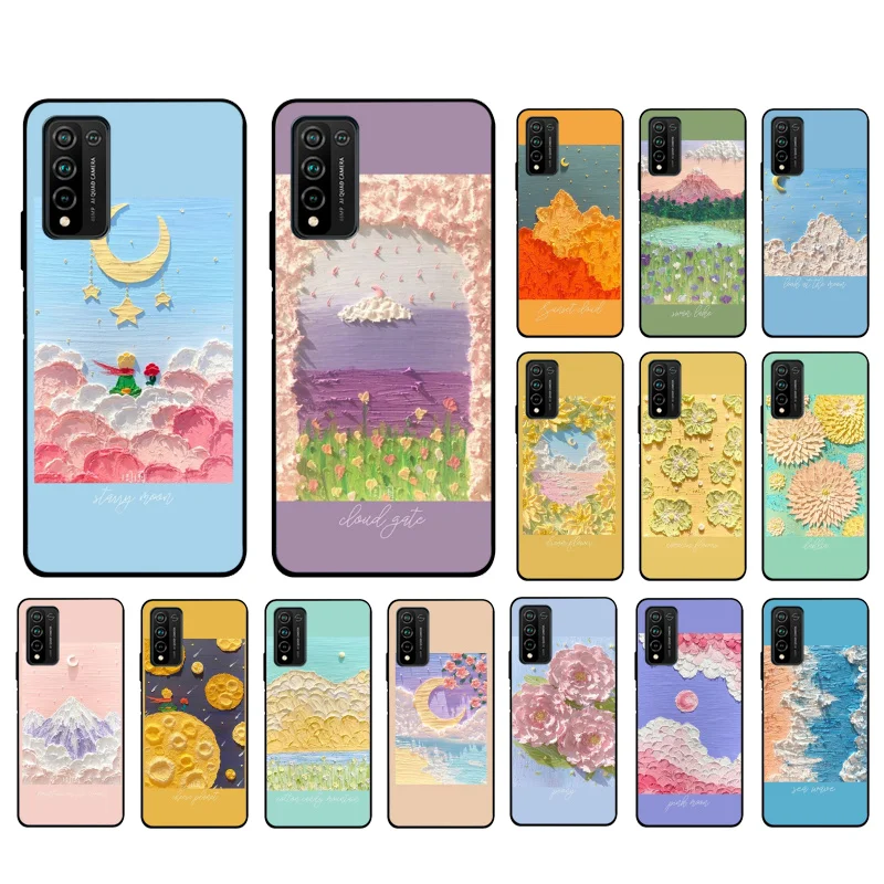 

Peony Flower Prince Cloud Sea Paint Phone Case for Huawei Honor 50 30 Pro 10X Lite 20 7A 7C 8X 9X Pro 9A 8A 8S 9S 10i 20S 20lite