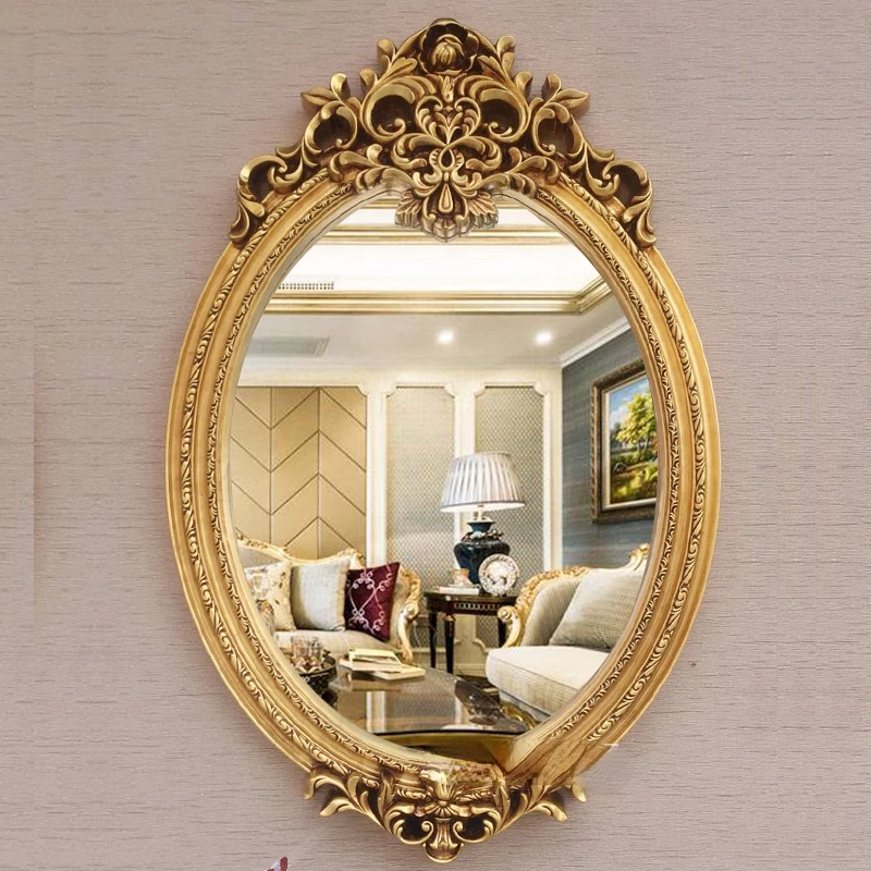 

Hanging Large Decorative Mirror Nordic Makeup Aesthetic Bathroom Full Body Mirror Bedroom Curved Spiegel Home Decoration