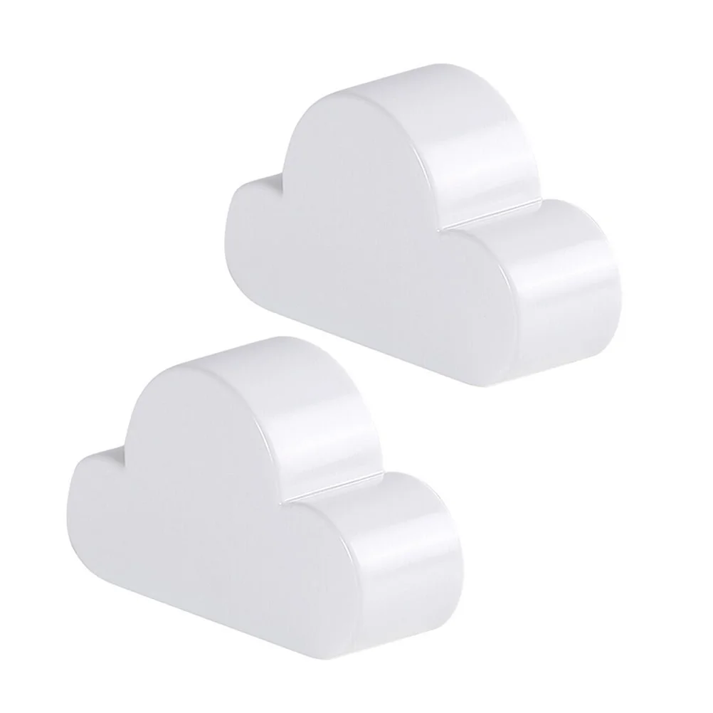 

2Pcs Cloud Style Racks Creative Wall-mounted Hooks Useful Magnet Racks (White)