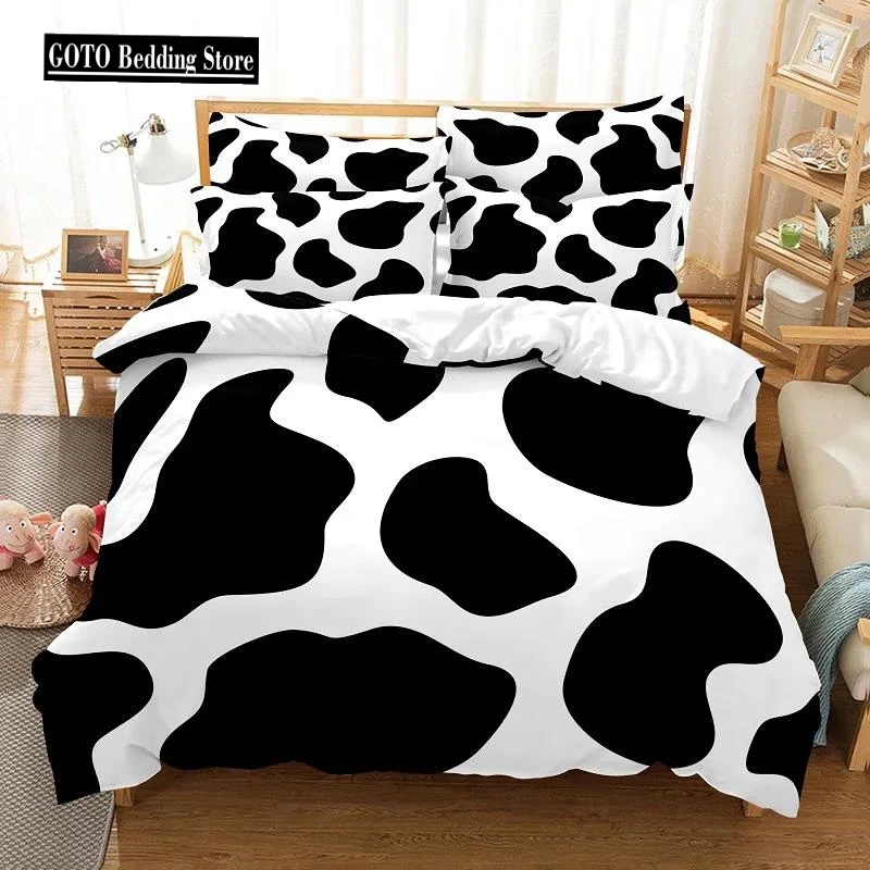Bed Linens Quilt Cover Cow/Zebra Stripes Comforter Bedding Sets Leopard Print Duvet Set Housse De Couette Twin Size High-quality