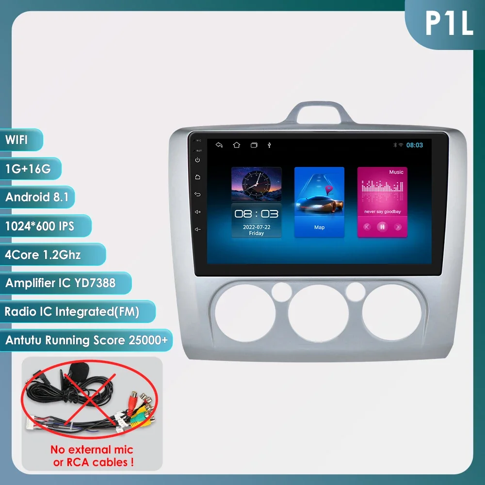 

Автомагнитола 2DIN для Ford Focus EXI MT 2 3 Mk2 Mk3, мультимедийный плеер с GPS, для Carplay, автомобильная стереосистема, 2004, 2005, 2006, 2007, 2008 -2011, Android