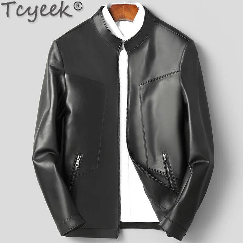 

Sheepskin Men's Genuine Leather Jacket Thin Short Leather Jacket Spring Motorcycle Jackets for Men Clothing Chaquetas