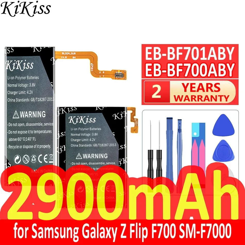 Мощный аккумулятор KiKiss 1500 мАч/2900 мАч EB-BF701ABY EB-BF700ABY для Samsung Galaxy Z Flip F700 SM-F7000