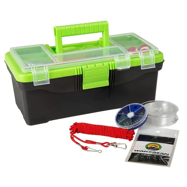 

Single Tray Tackle Box 55-Piece Tackle Kit, Lime Green