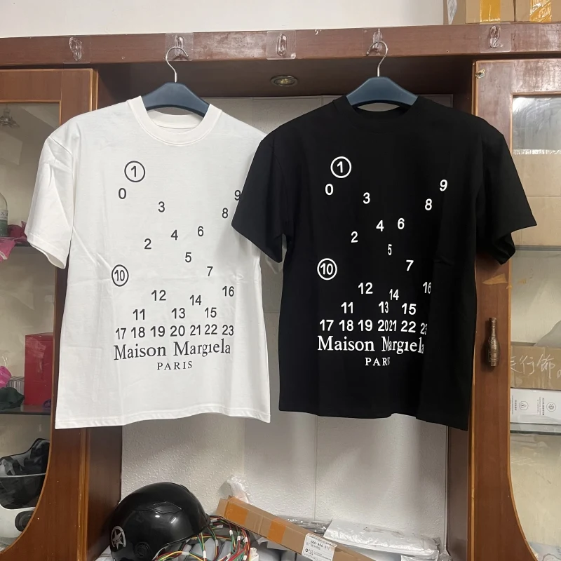 

Number T-shirts Men Women Fashion Casual 100% Cotton Oversized Short Sleeve Man MARNI mm6 maison Tshirt Streetwear Tee Shirt