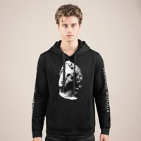 mens fashion hoodies cotton blend sweatshirts statue print washed hooded