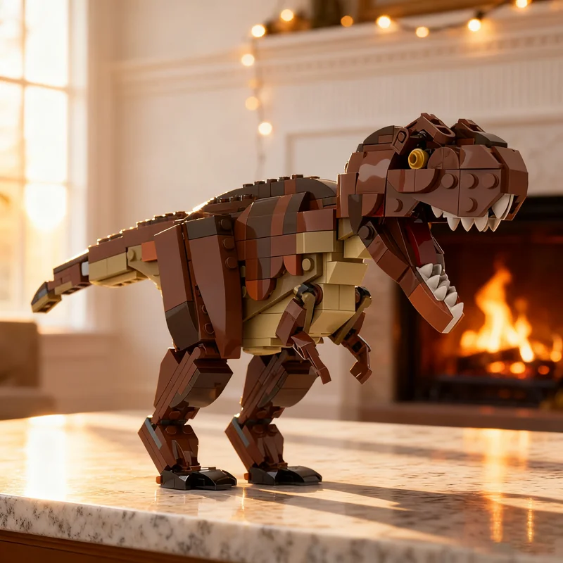 Фото 365 деталей MOC Юрский Тираннозавр Рекс Минифигурка Масштабная Модель Конструктор Рождественские Подарки Игрушка Для Сборки Коллекции Демонстрации Образовательная №1