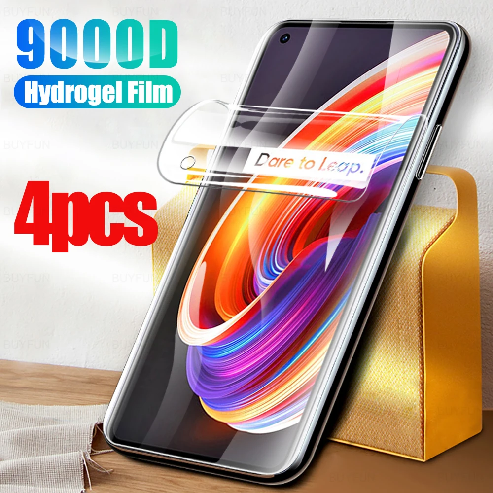 

Гидрогелевая Защитная пленка для экрана Realme V5, 4 шт., 5G/realme 7, Защита экрана для RealmeX/F11 PRO/VIVI V15 X2 Pro/Reno A X7