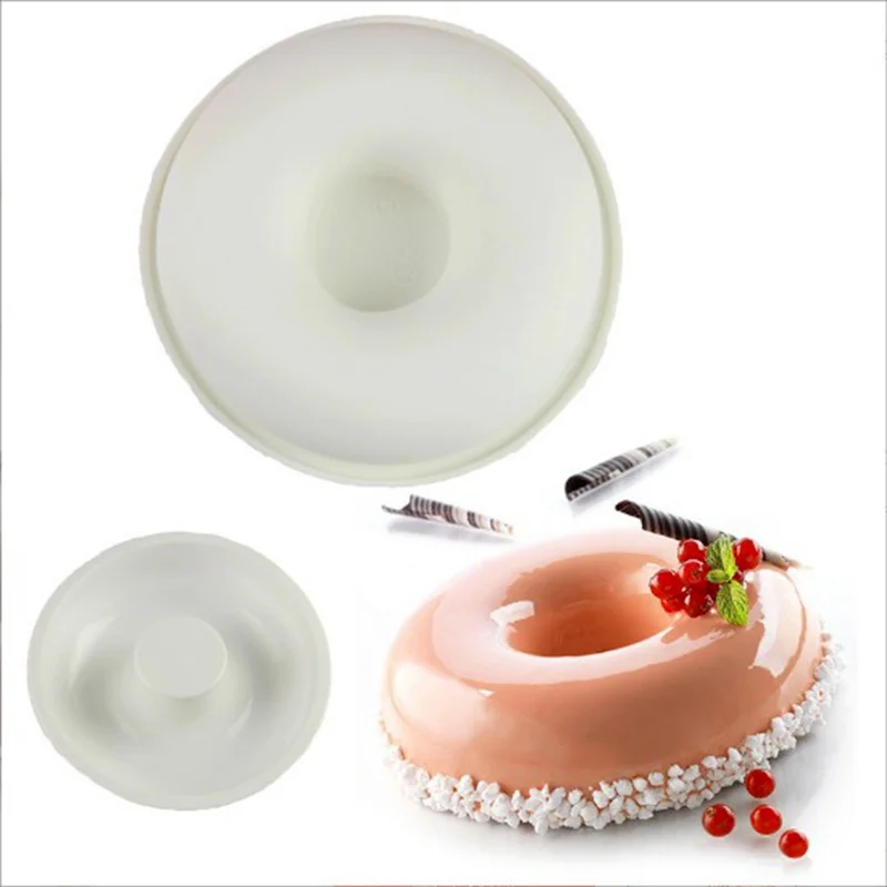 

Donut Shaped Silicone Cake Mold for Ice Cream Chocolate Mousse Pastry Dessert Jelly Pudding Bread Bakeware Pan Decorating Tools