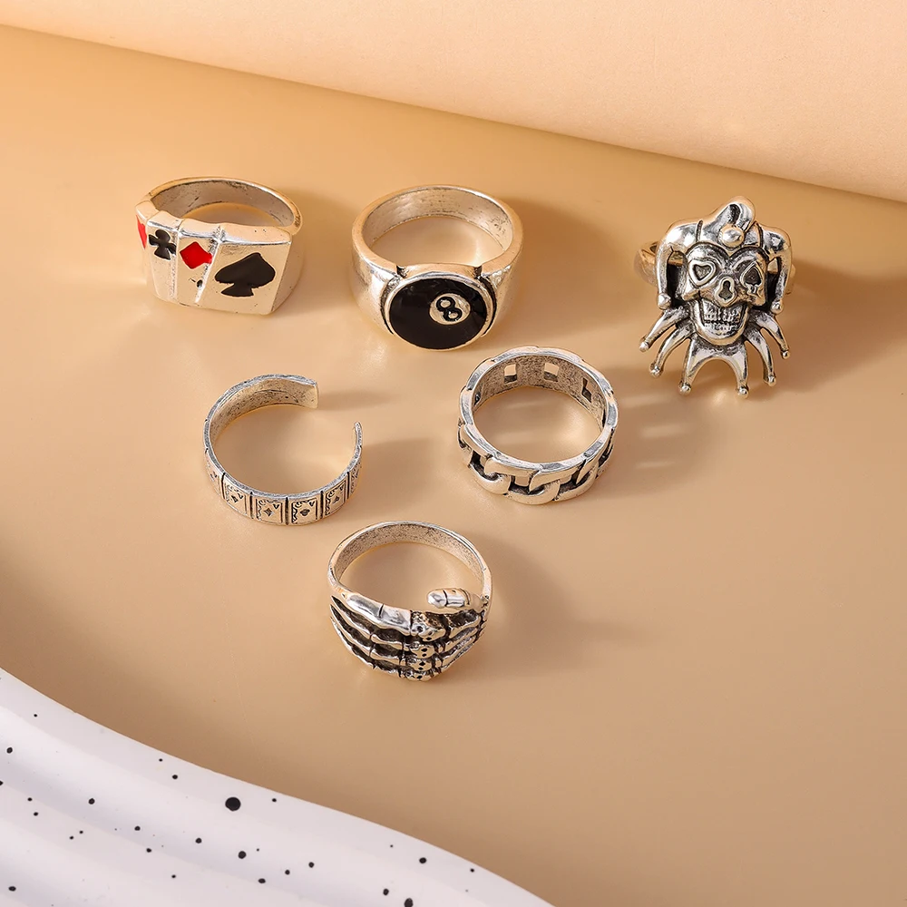 Aihua Punk Demon Claw Clown Poker Черный No 8 комплект бильярдных колец для женщин и мужчин