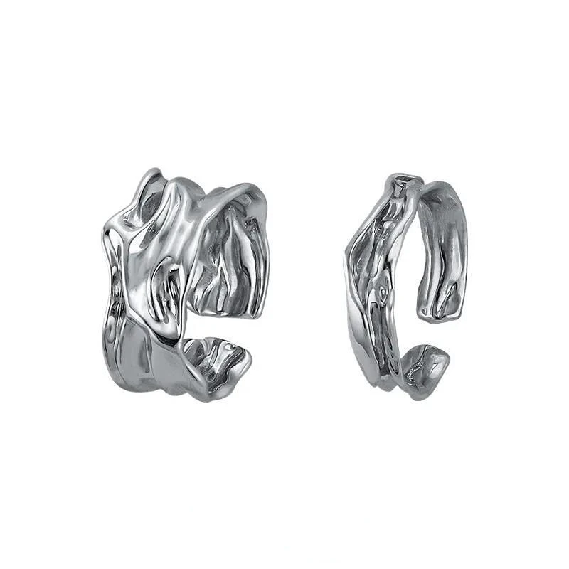 

Irregular Ring Adjustable Opening Women Men Ring Couple Cool Designed Jewelry for Female Stacking Finger Rings