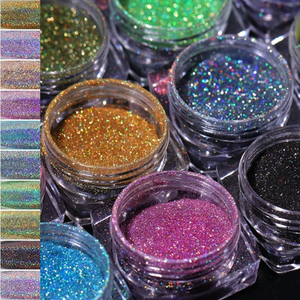 1 банка/0 5 г супер блестящая пудра для ногтей с лазерным эффектом 0 05 мм