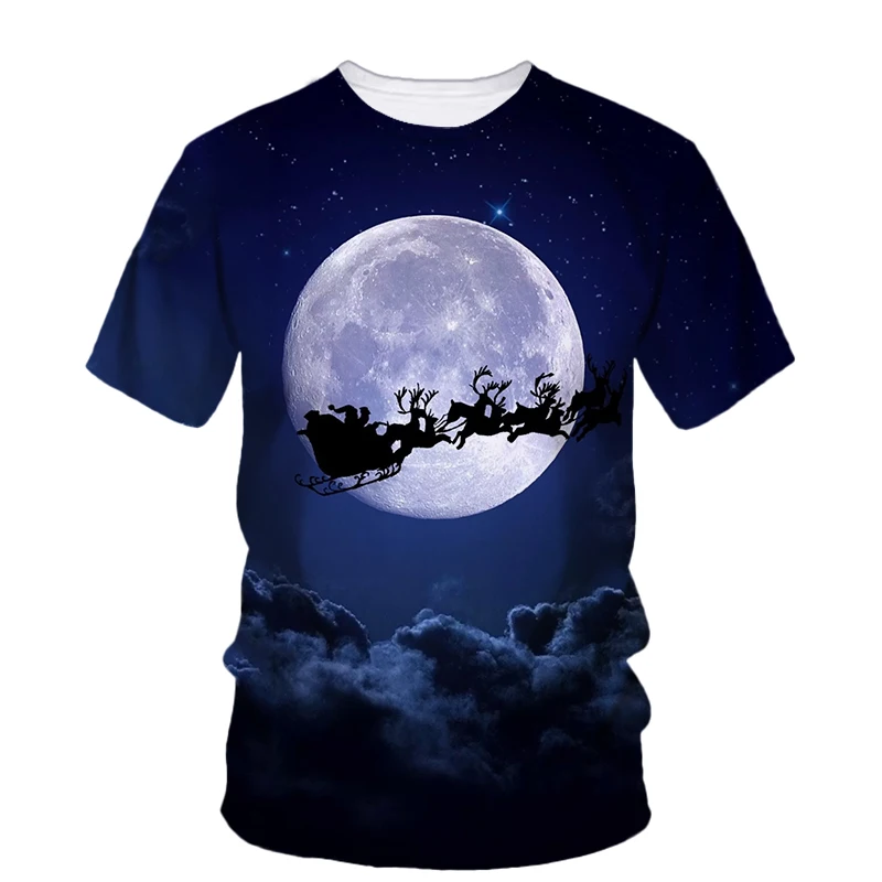 

Summer Men Fashion Happy Christmas Graphics 3d Printed Casual T-Shirt O Collar Short Sleeve Loose Fun Plus Size Breathable Top