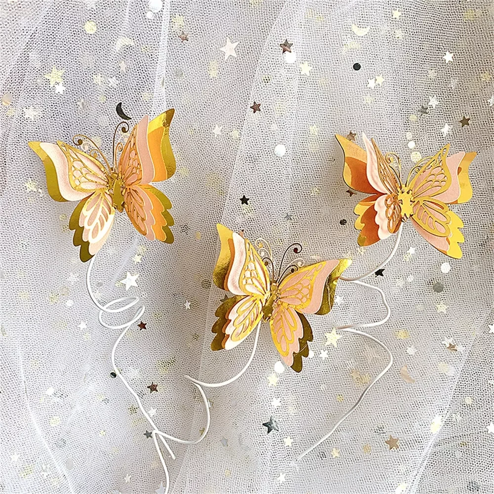 

Gold Cake Topper 4D Decorations Girls Birthday Cake Decorations Baby Shower Wedding Party Decors