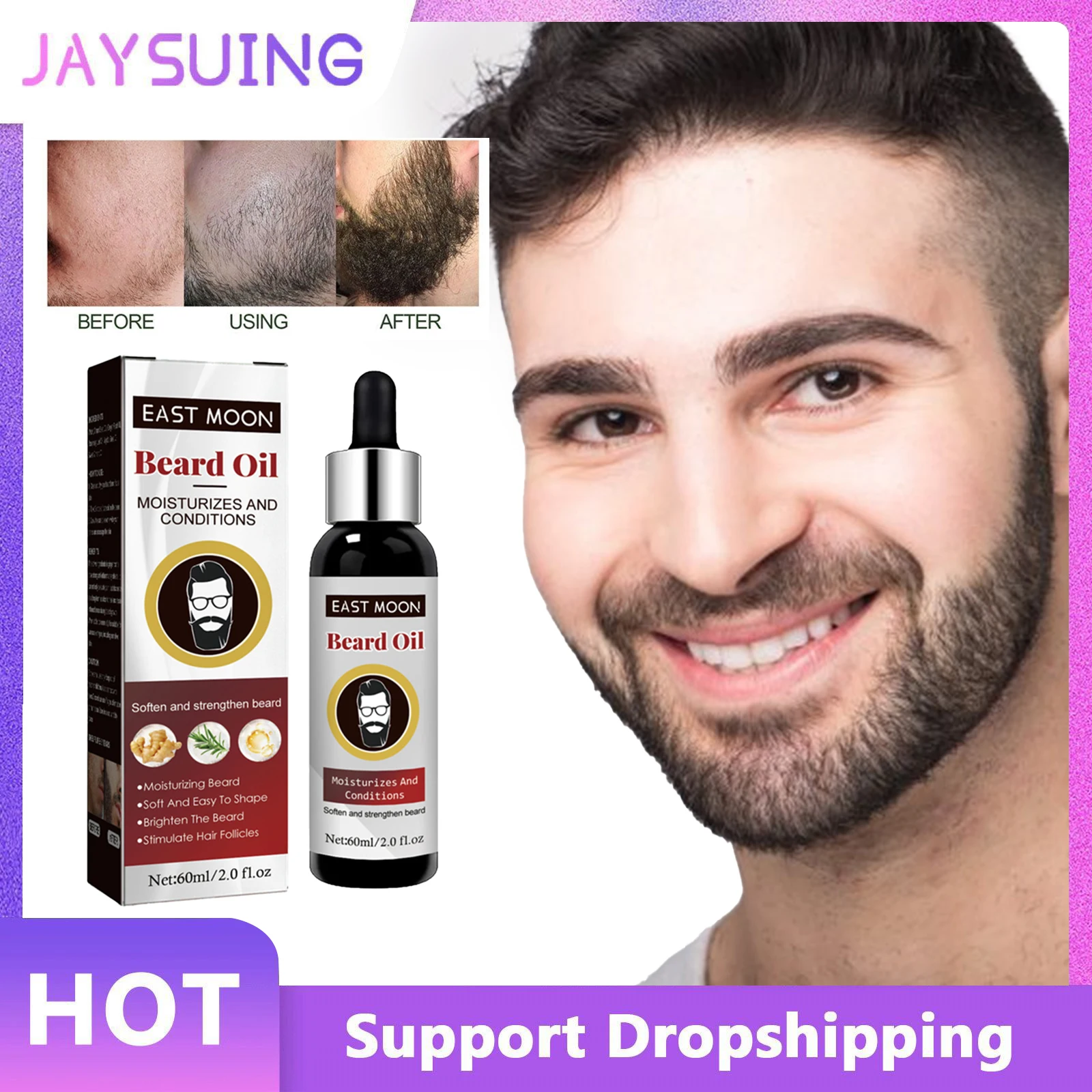 

Beard Growth Essence Oil Preventing Hair Loss Anti Alopecia Softening Nourishing Chest Hairs Fast Growing Enhancer Moustache Oil