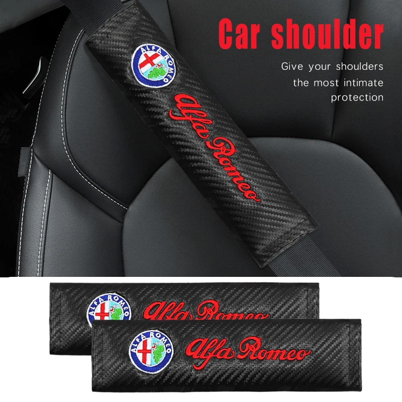 

Alfa Romeo Car Emblem Seatbelt Shoulder Pad Strap Protector Cushion For Giulietta 159 145 147 156 155 164 Stelvio GTO GTA Giulia