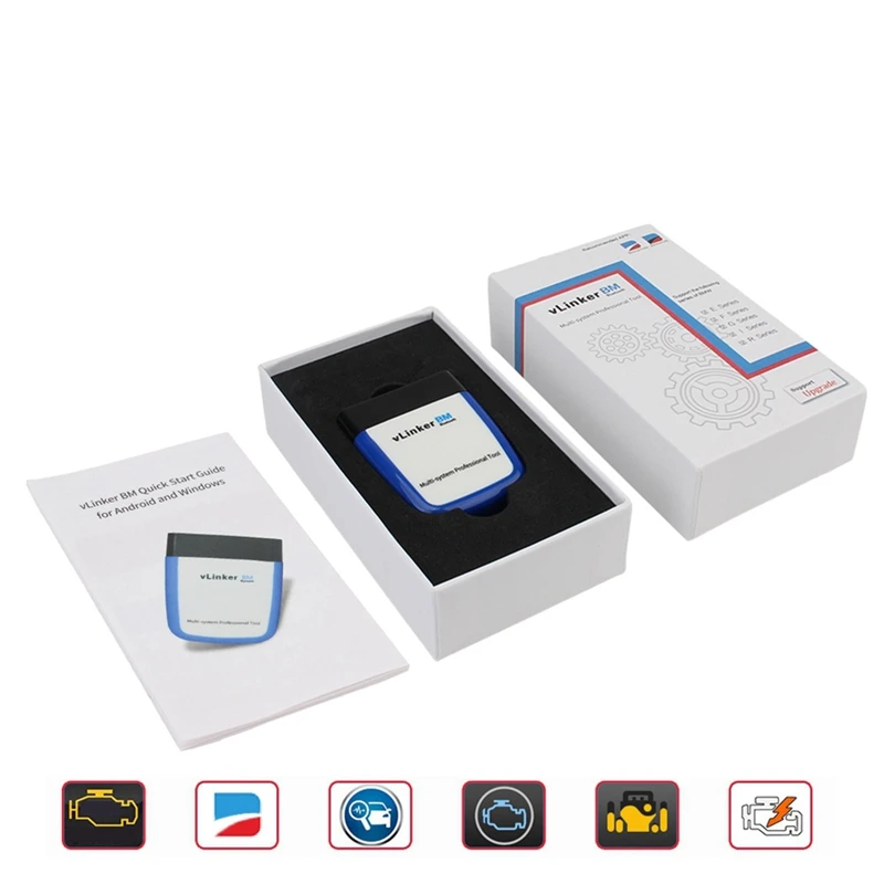 

1 PCS Car Diagnostic Tool OBD2 ELM327 V2.2 VLINKER BM Bluetooth Compatible 3.0 For BMW BIMMERCODE Code Reader For Scanner