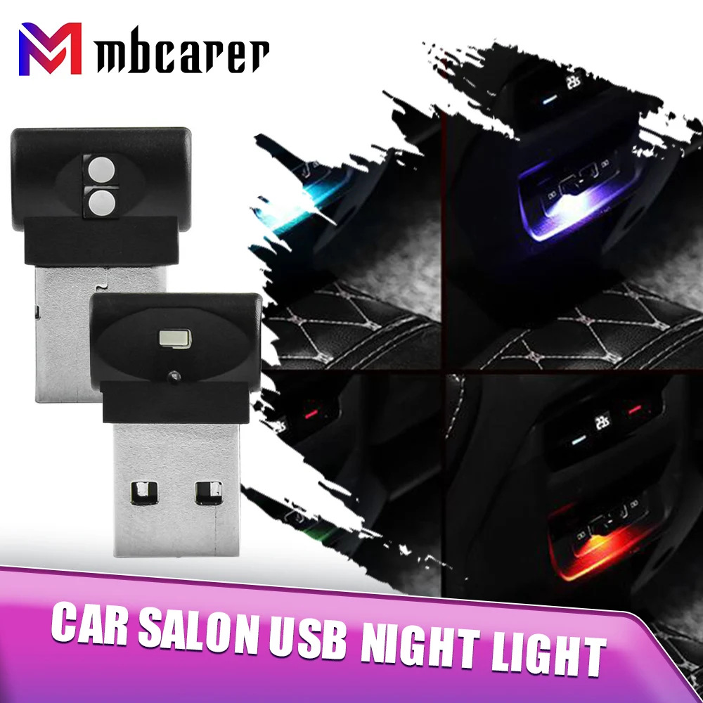 

USB Car Interior Ambient Light 7 Colors Changing LED Neon Night Lamp Colorful Auto Interior Atmosphere Light Car Accessories