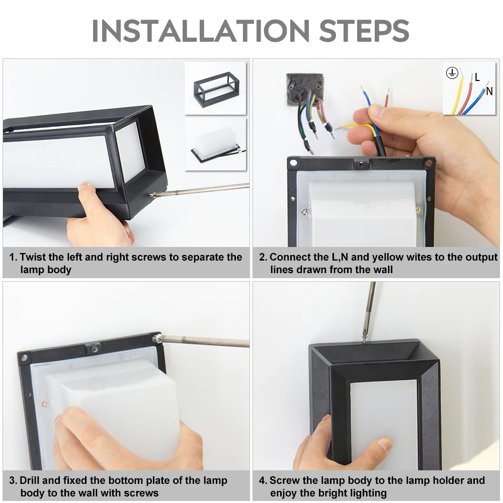 

Square Waterproof Highlight Led Light Outdoor Wall Wall Fitting Wall Lamp Moisture-proof Aluminum Acrylic Nordic Wall Lamp