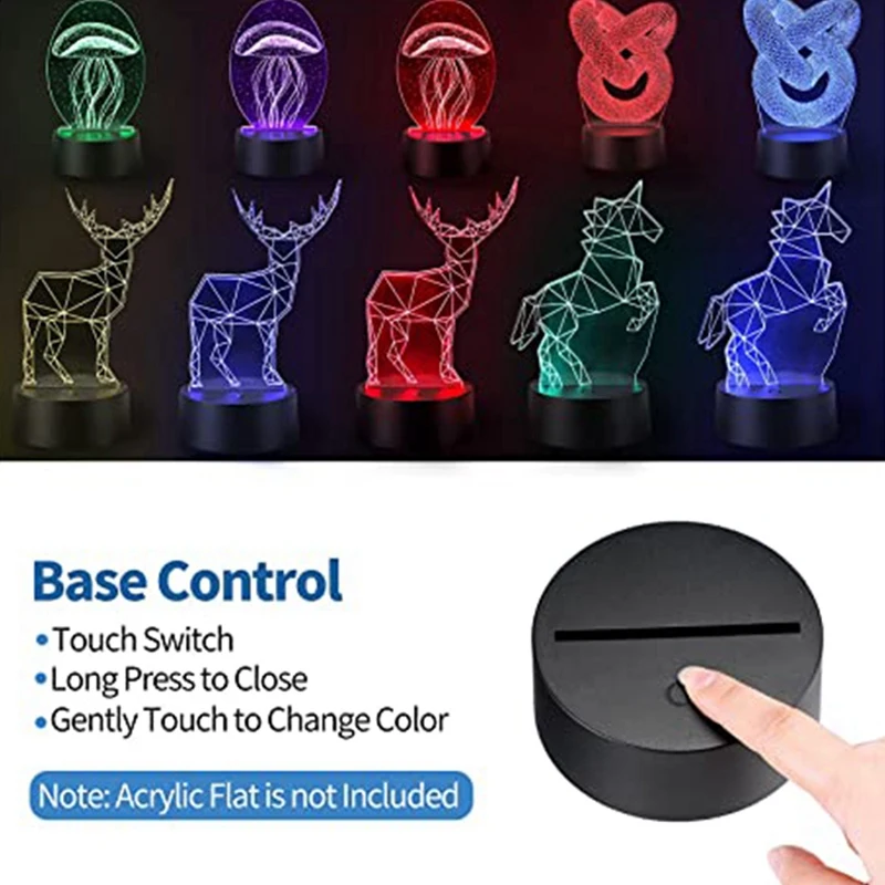 Дешево 20 шт., 3D ночной светодиодный светильник, 16 цветов