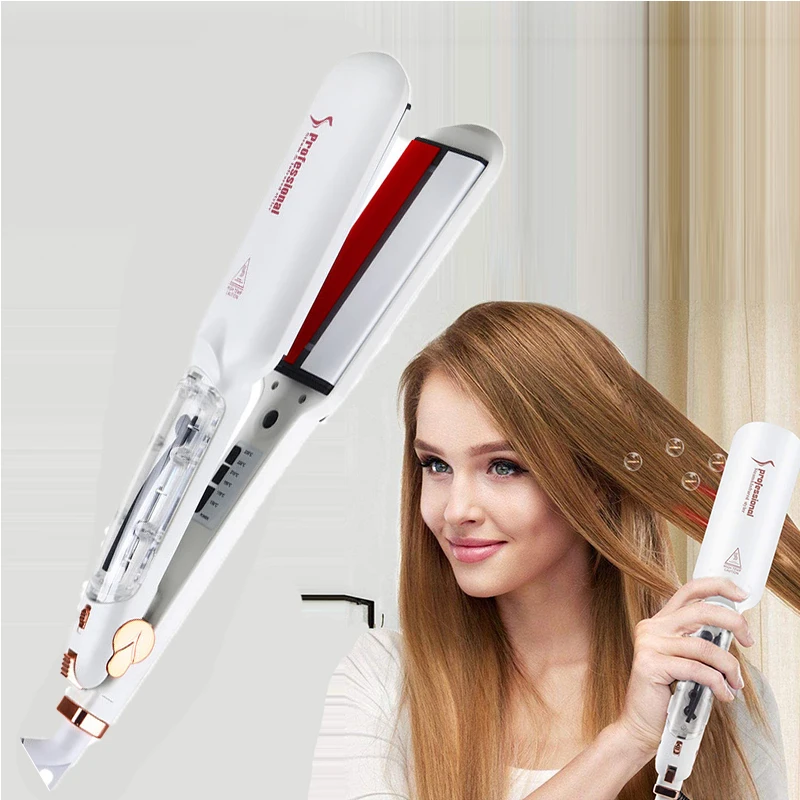 

Infrared Steam Straightener Flat Iron Auto Steam &Infrared Hair Straightener Fast Heater 2 In 1 Curling And Straightening