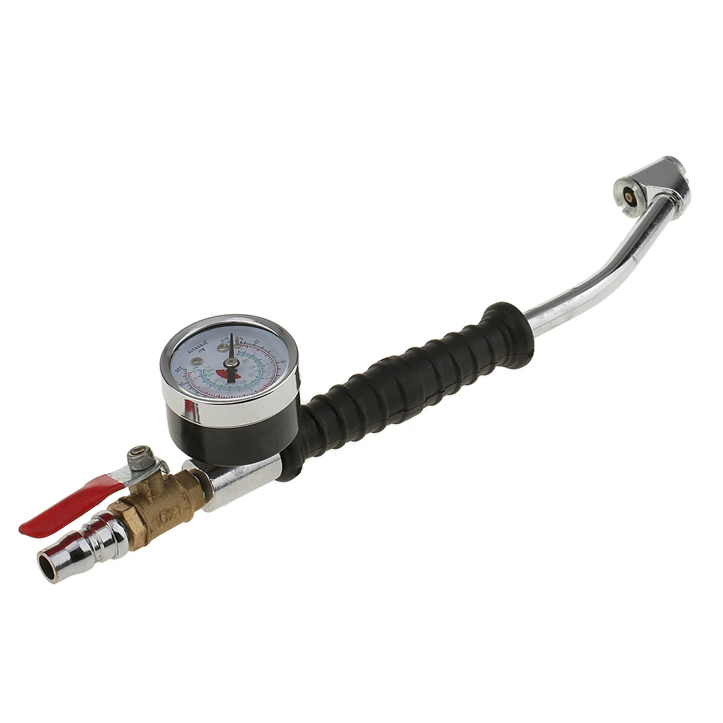 

0-220 PSI Air Tyre Pressure Inflator Gauge Valved Compressor for Car
