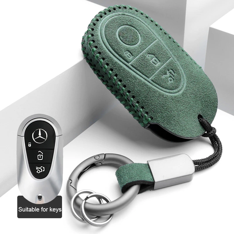 

Alcantara Car Remote Key Case Cover Shell Keychain For Mercedes Benz C S Class W223 W206 S350L S400L S450L S500L Key Accessories