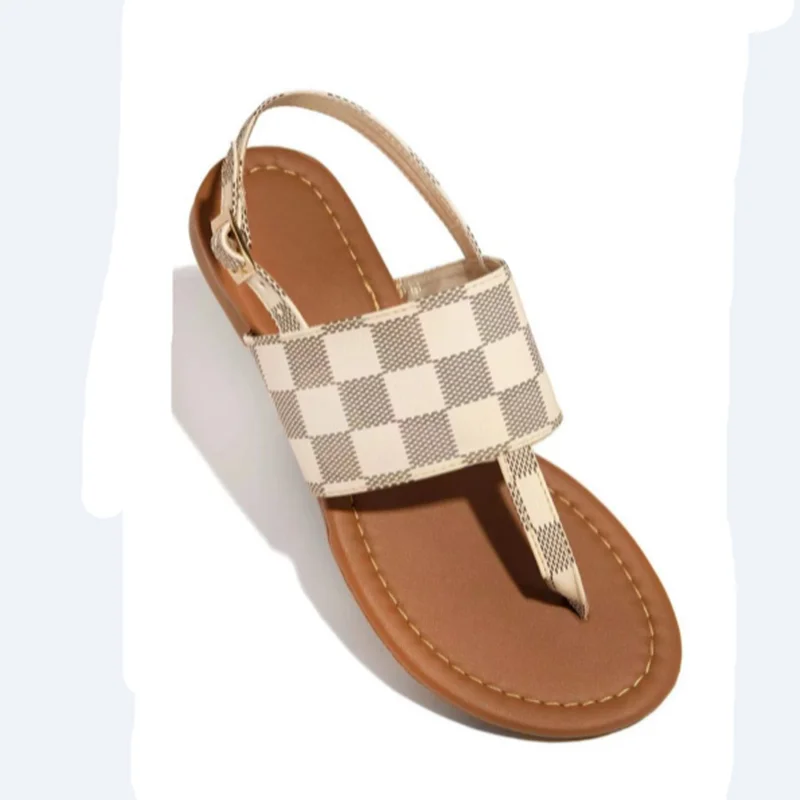 

New Women's Casual Sandals Flat Bottom T-buckle Women's Shoes