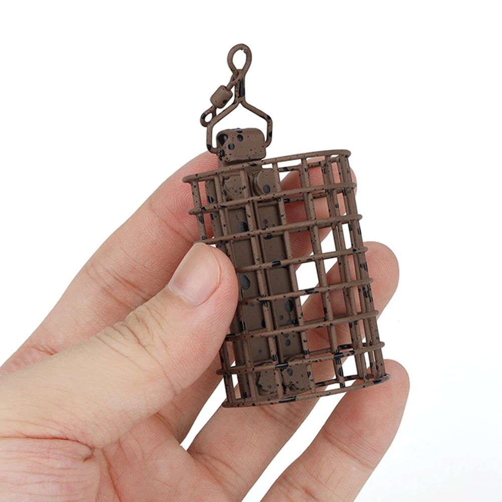 

Carp Fishing Cage Nesting Device Feeder 20-60g Lure Cage Feeder Basket Round Square Metal Swivel Feeders Fish Tackle Accessories