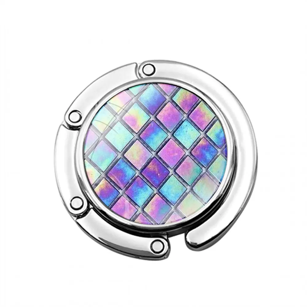 Пастельный металлический голографический переливающийся складной крючок для