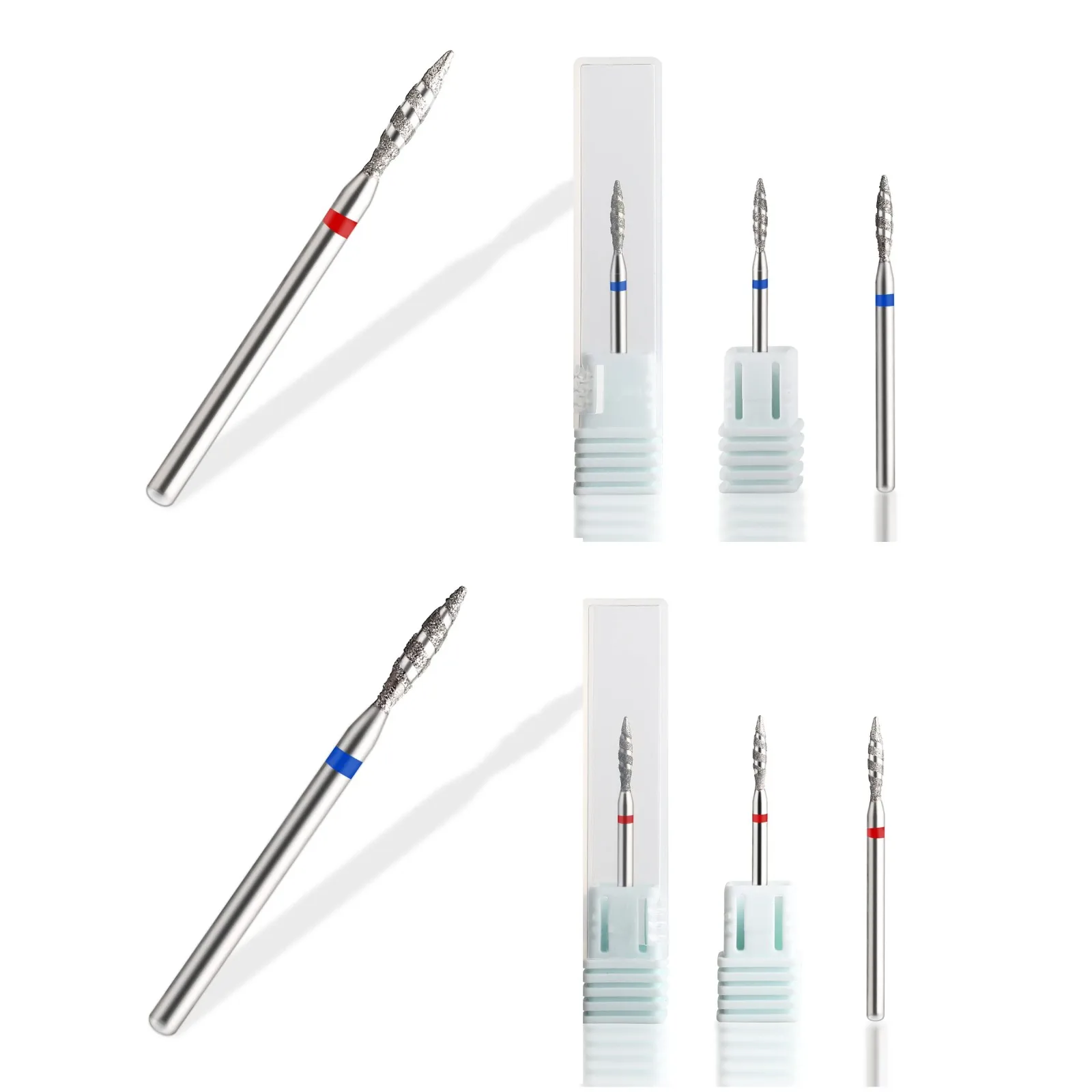 

Бриллиантовое сверло для кутикулы с эффектом пламени, профессиональная электрическая пилка для ногтей 3/32 дюйма, сверла для удаления кутику...