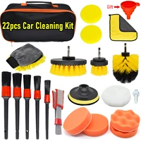 car cleaning grooming kit scrubber detailing brush set air conditioner vents towel washing glove polishing waxing vacuum cleaner