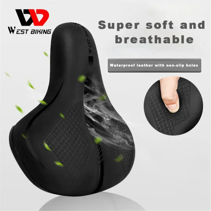 

WEST BIKING Bike Saddle Thickening Saddle Super Soft Bike Seat Four Seasons Universal Shock Absorption Cushion Bike Accessories